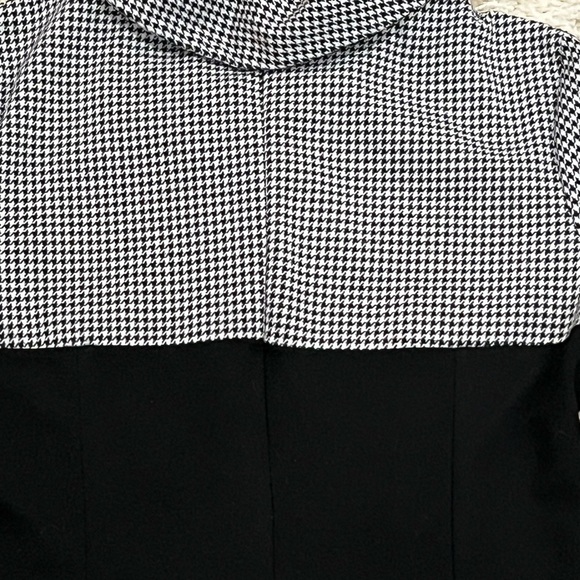 HOMEYEE Women's Retro Chic Colorblock Houndstooth Lapel Career Tunic Large - Picture 5 of 5